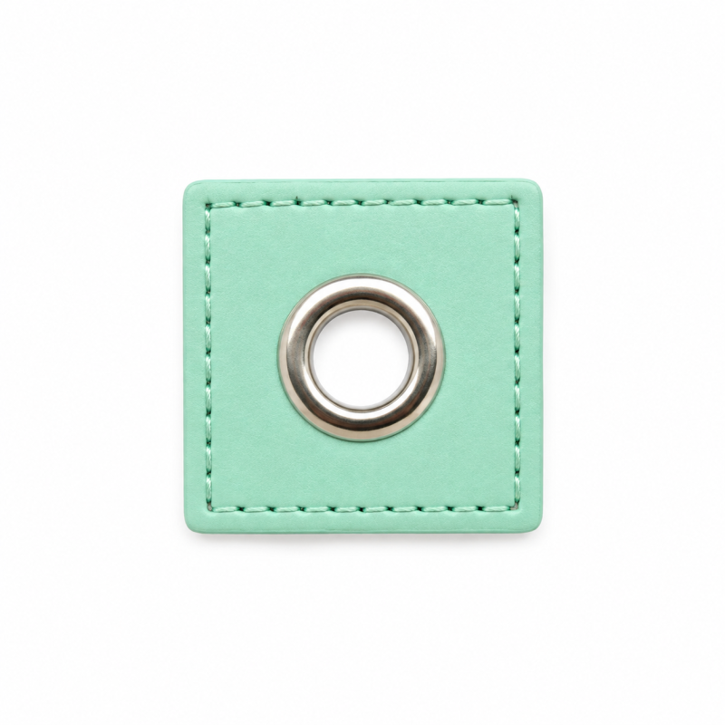 Eyelet patches - light mint 8mm silver