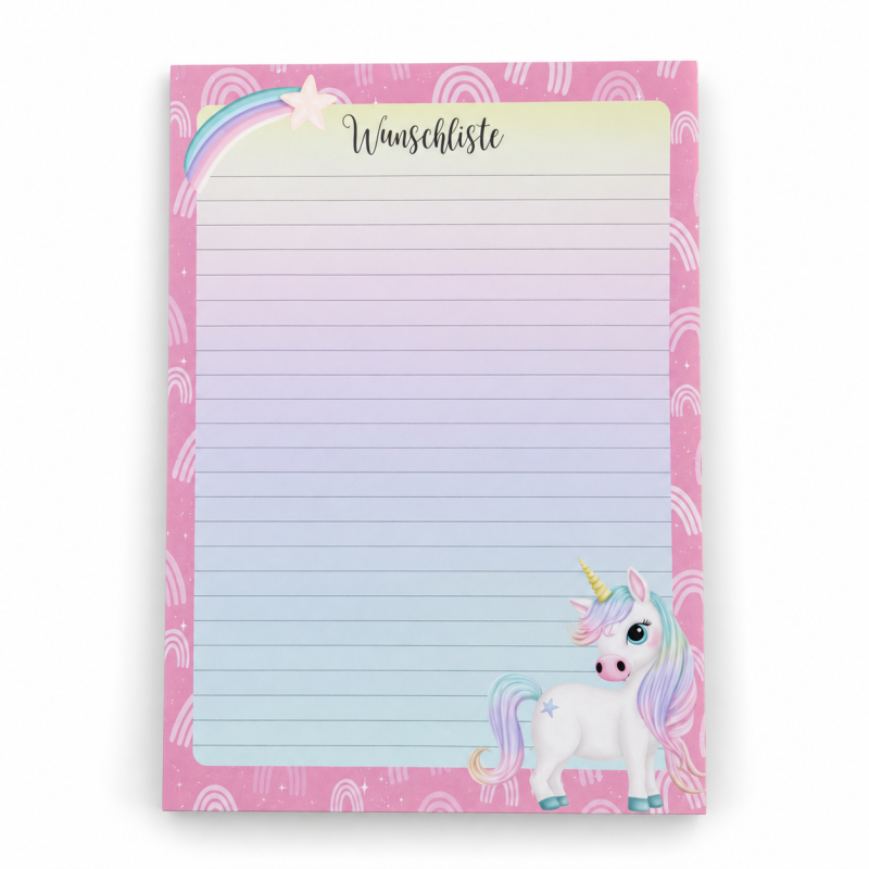 Notizblock A5 - Einhorn pink Notizblock A5 - Einhorn pink