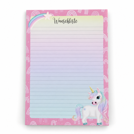 Notizblock A5 - Einhorn pink