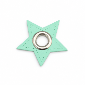 Patchs à œillets - Étoile menthe 8 mm argent