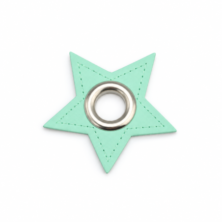 Eyelet Patches - Star mint 8mm silver