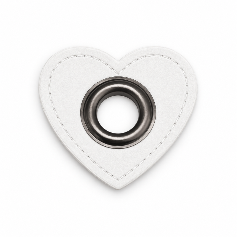Patchs à œillets - Cœur blanc 12 mm bronze Patchs à œillets - Cœur blanc 12 mm bronze