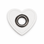 Patchs à œillets - Cœur blanc 12 mm bronze Patchs à œillets - Cœur blanc 12 mm bronze