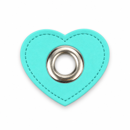 Patchs à œillets - Cœur Émeraude 11 mm Argent