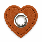 Patchs à œillets - cœur marron / argent Patchs à œillets - cœur marron / argent