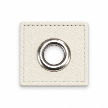 Patchs à œillets - sable 8 mm argent