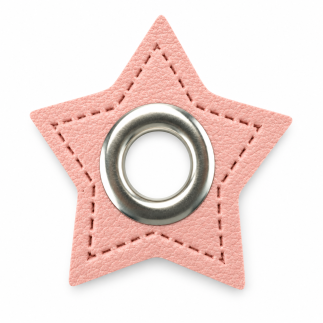 Patchs à œillets - étoile rose / argent