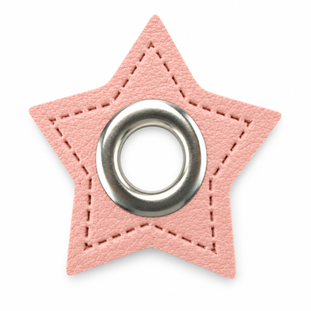 Patchs à œillets - étoile rose / argent