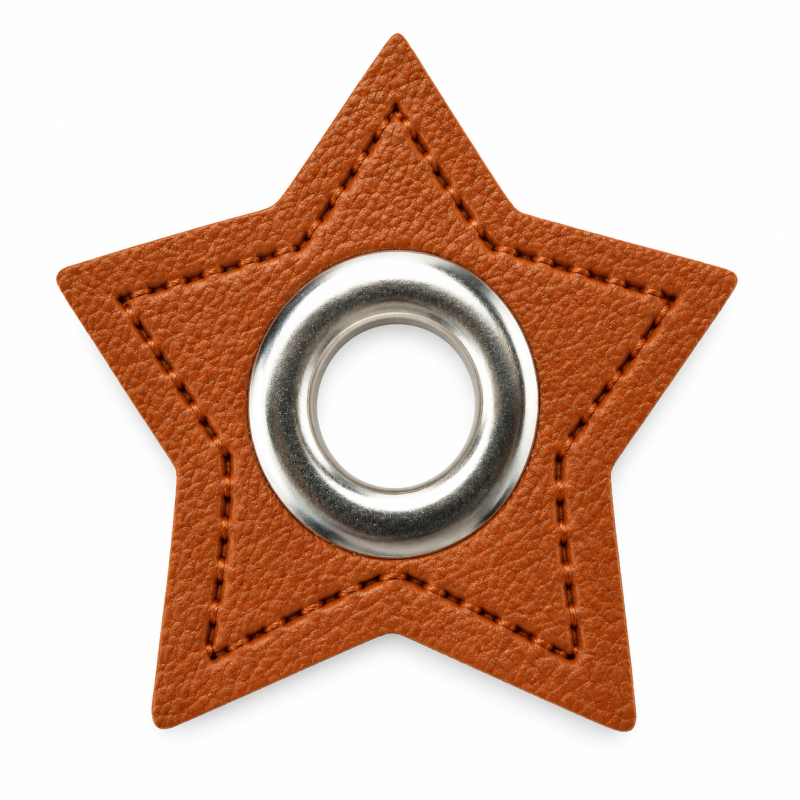 Patchs à œillets - étoile marron / argent Patchs à œillets - étoile marron / argent
