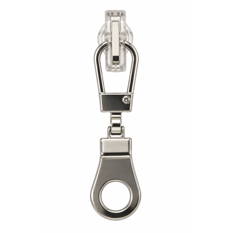 Zipper pull, metal (with hole), silver Zipper pull, metal (with hole), silver