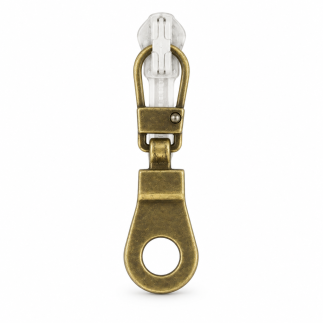Metal zipper pull (with hole), brass