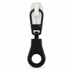 Zipper pull, metal (with hole), matte black Zipper pull, metal (with hole), matte black