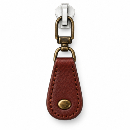 Zipper Anhänger Leder braun