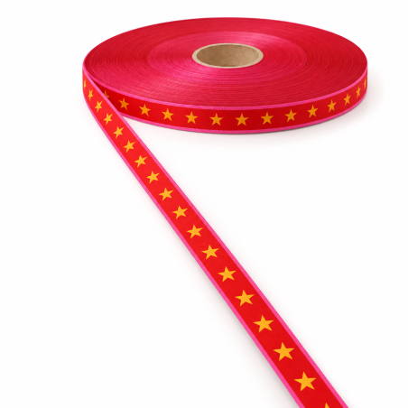 Web ribbon - star ribbon red-orange
