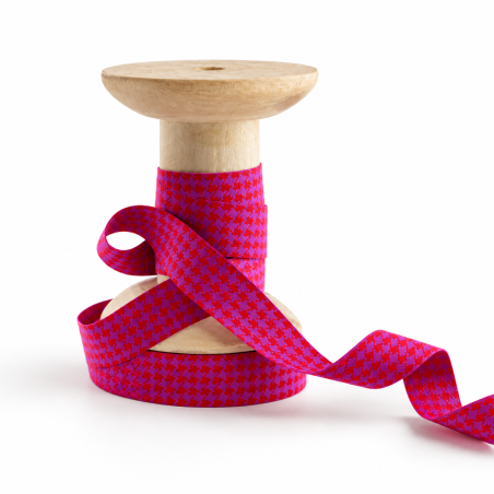 Woven ribbon - Staaars purple-red