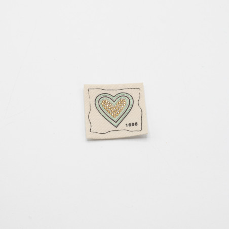 XXL Woven Label - Herz ecru