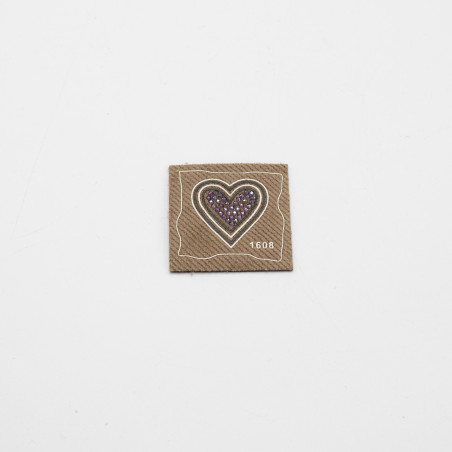 XXL Woven Label - Herz beige