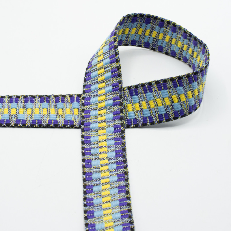 Bag strap 40mm - Multicolor blue/yellow Bag strap 40mm - Multicolor blue/yellow