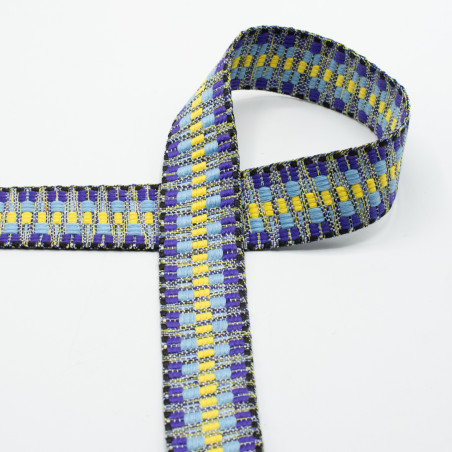 Bag strap 40mm - Multicolor blue/yellow