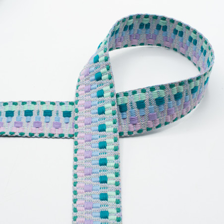 Bag strap 40mm - Multicolor purple/mint