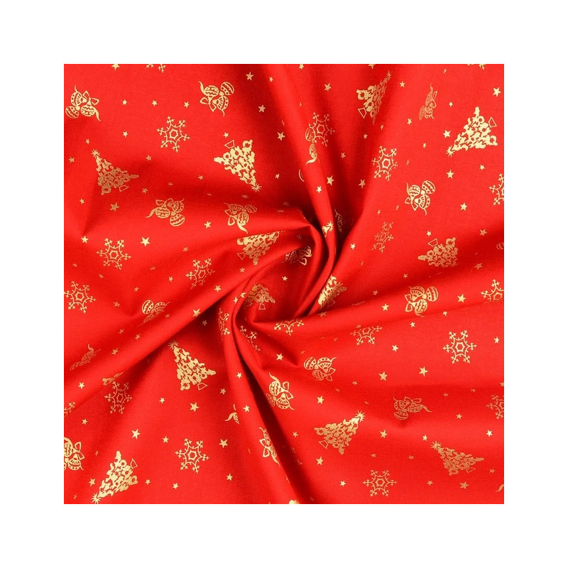 Cotton - Christmas trees red Cotton - Christmas trees red