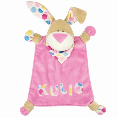 Kullaloo Material Set Snuggle Cloth Rabbit "Kulio" pink-beige