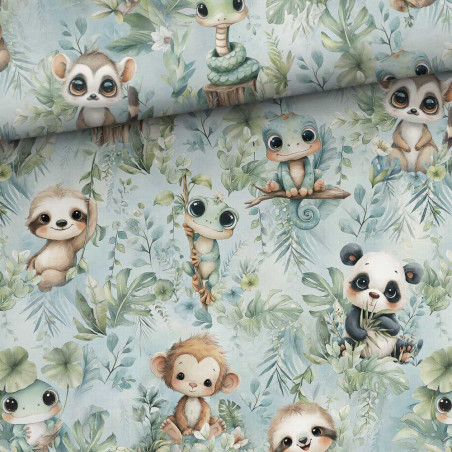 french terry - Bleu tropical doux