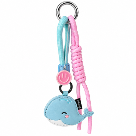 Bag Charm - Whale turquoise / pink