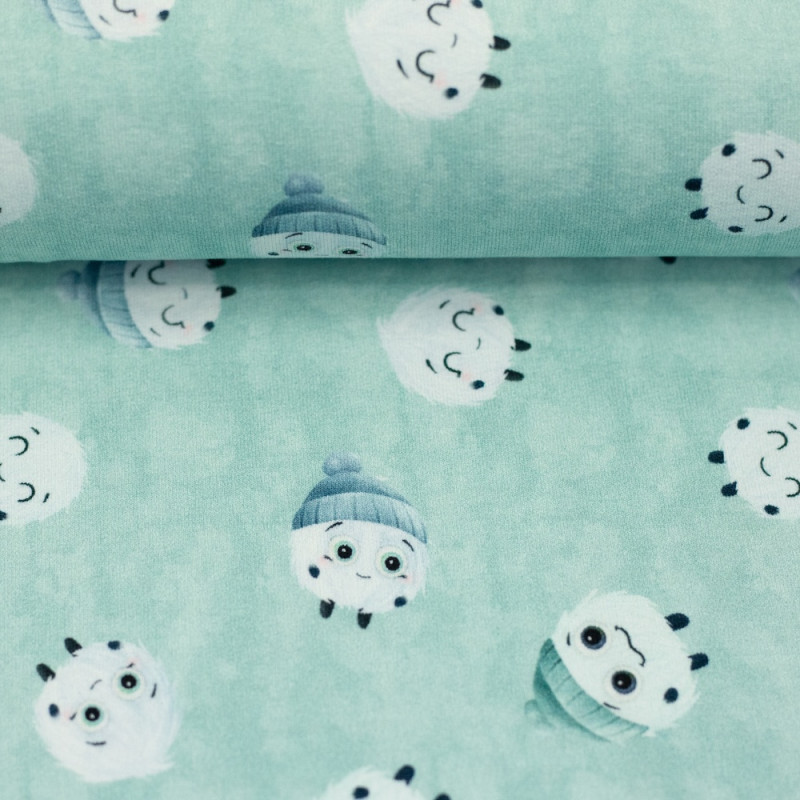 French Terry - Mrs Mint Design - Fluffy allover mint