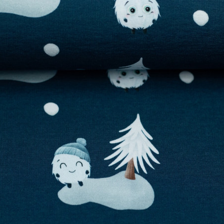 French Terry - Mrs Mint Design - Fluffy Schnee blau