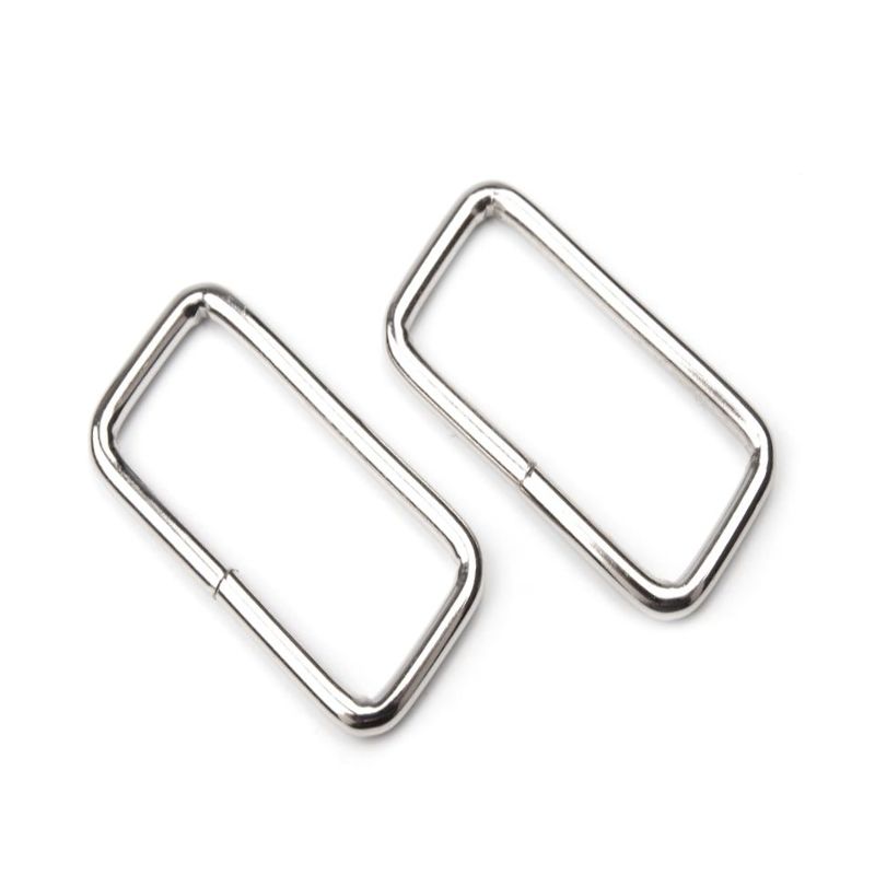 Square ring 40mm metal silver