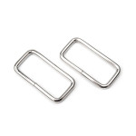 Square ring 40mm metal silver