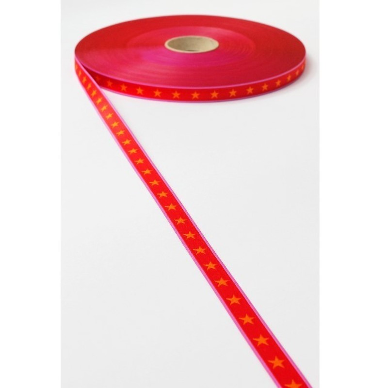 Web ribbon - star ribbon red-orange