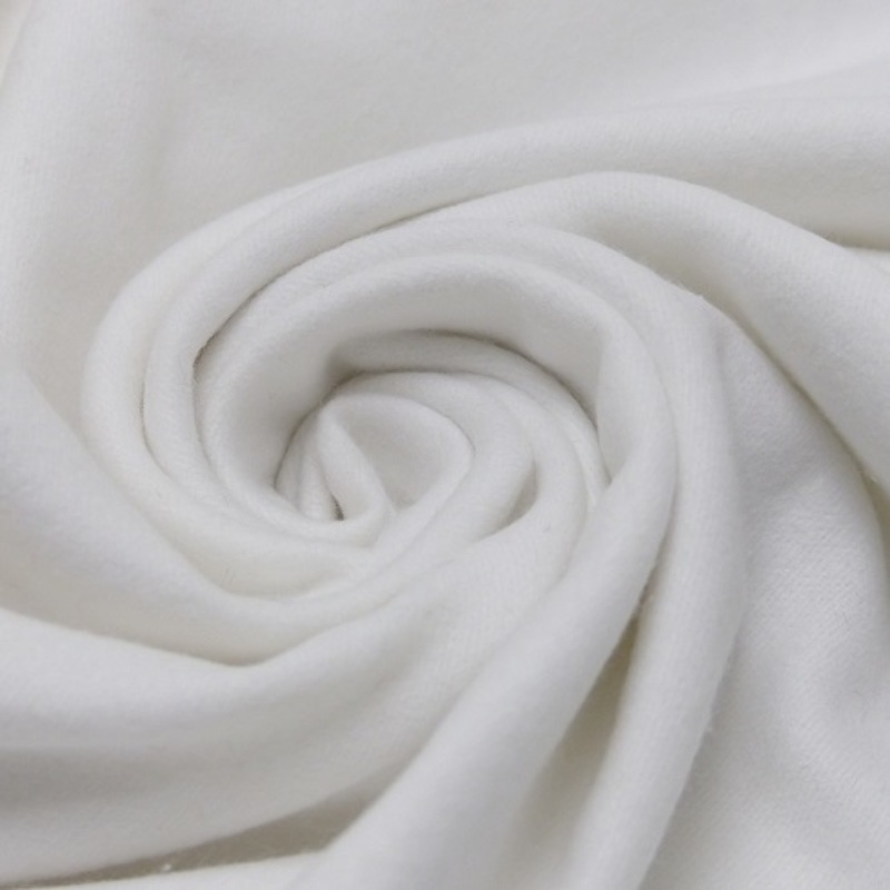 Baumwoll-Molton - uni blanc