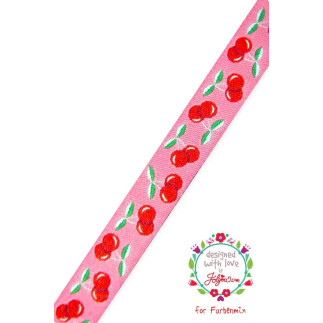Bande Web - Jolly Cherry Kirschen rose