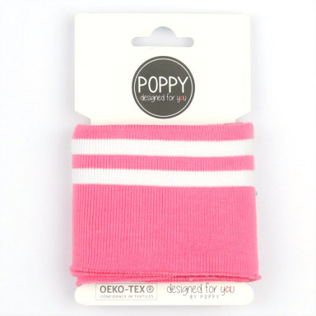 Manchette Poppy - rose/blanc