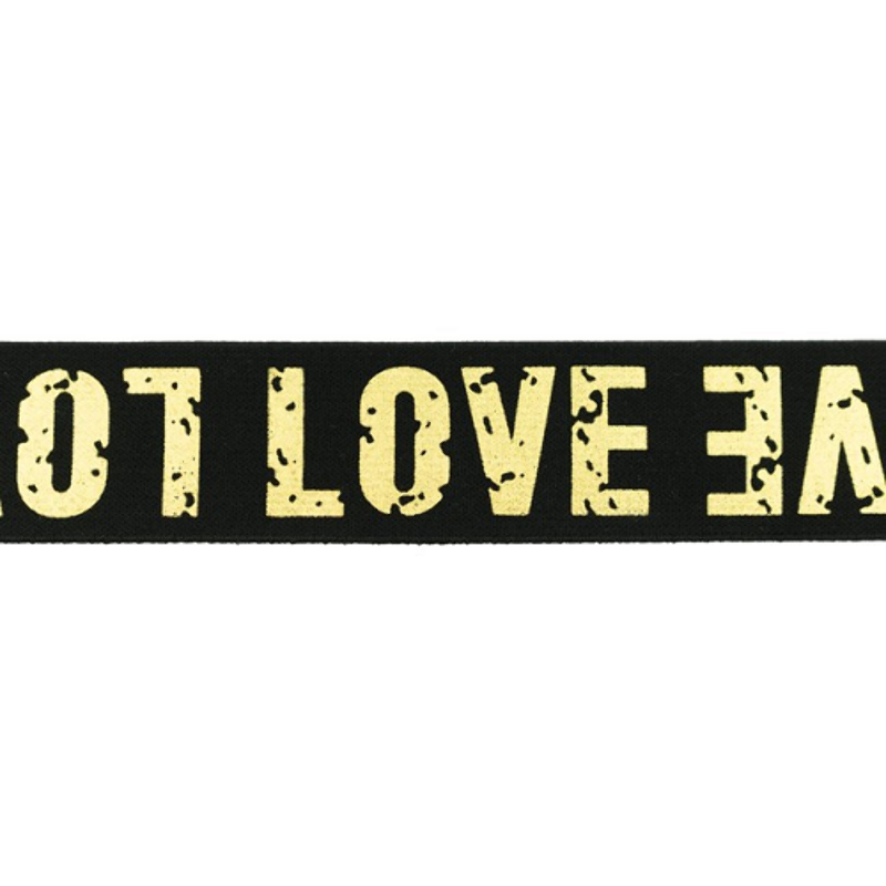 Elastic band 40mm Love black/gold