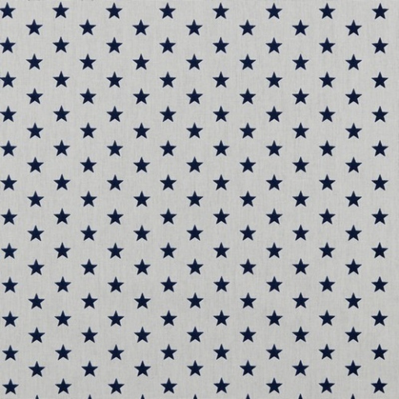 Popeline de coton - étoiles blanc / marine