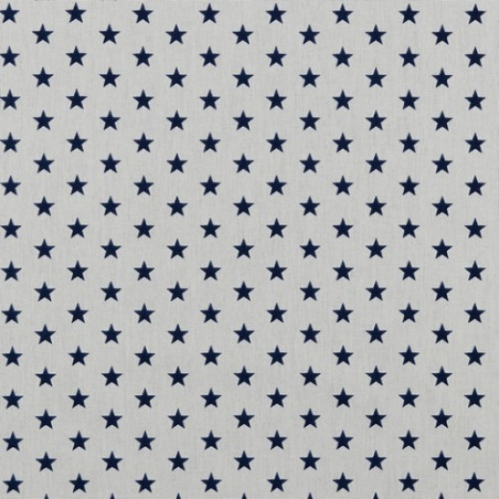 Popeline de coton - étoiles blanc / marine
