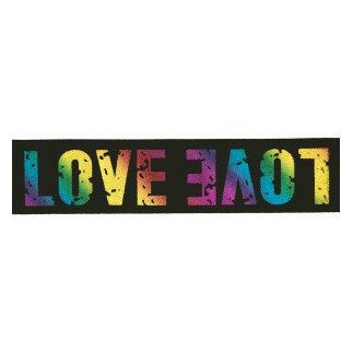 Elastic band 40mm Love rainbow on black