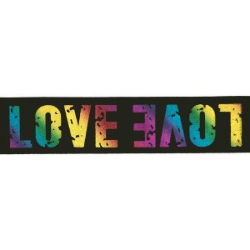 Elastic band 40mm Love rainbow on black
