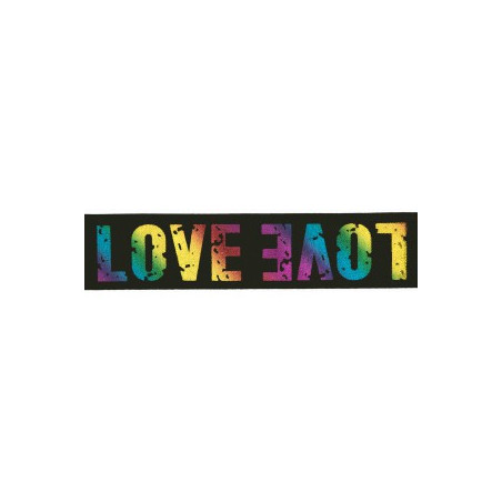 Elastic band 40mm Love rainbow on black