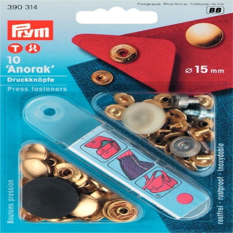 Prym Anorak Snap on button 15mm gold (314)