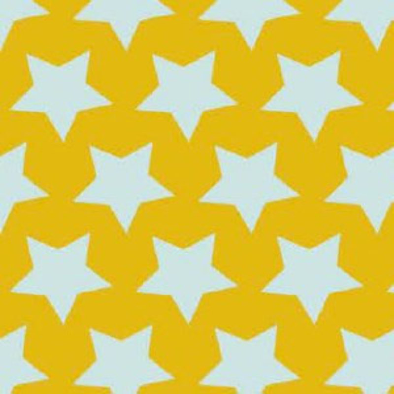 Woven Cotton - Witney Giant Stars mustard