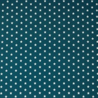 Popeline de coton - étoiles pétrole (v)