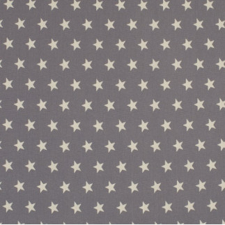 Popeline de coton - gris étoiles (v)