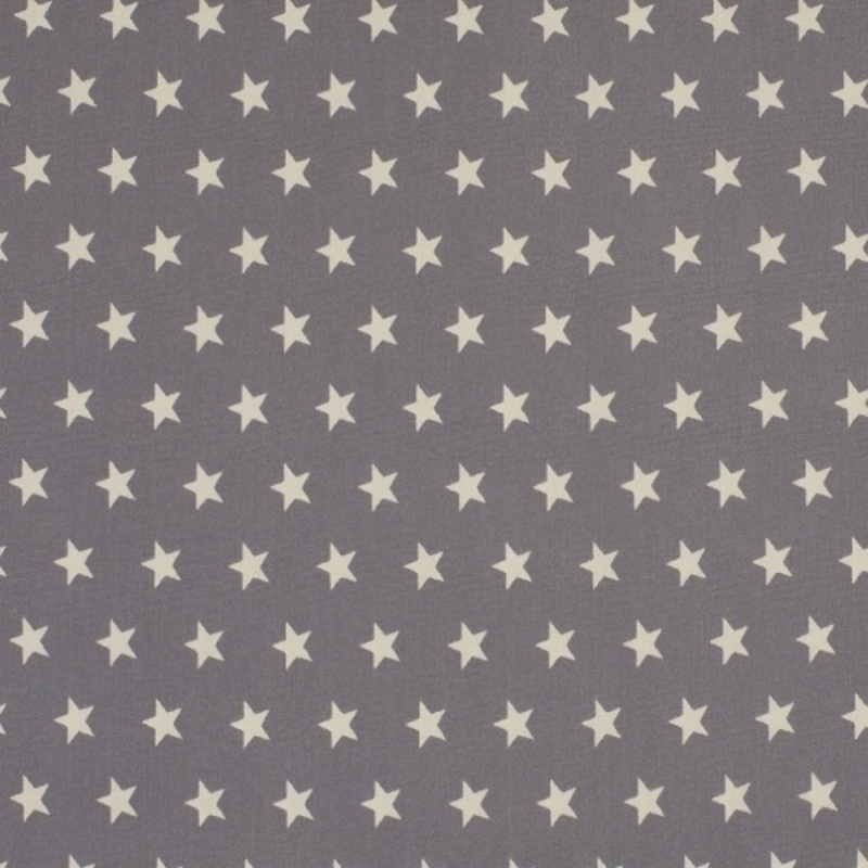 Cotton popline - stars grey (v)