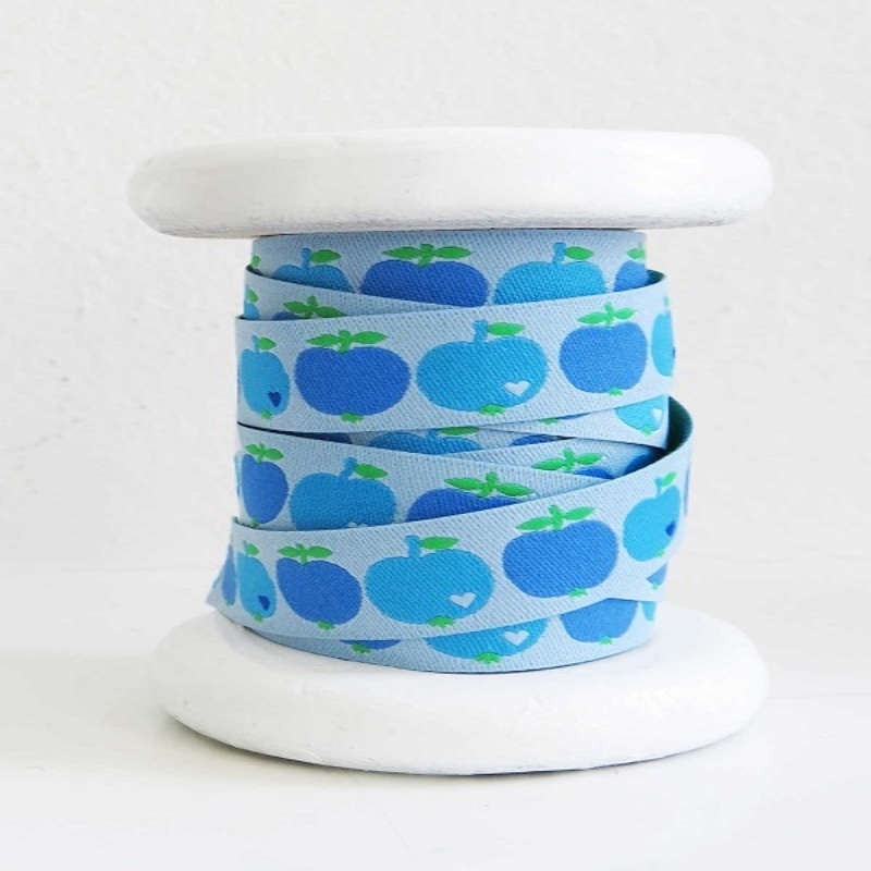 Ruban tissé - byGraziela pommes bleu