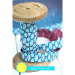 Woven ribbon - Fancy Dress feahter dandelion teal