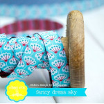 Web ribbon - Fancy Dress dandelions light turquoise